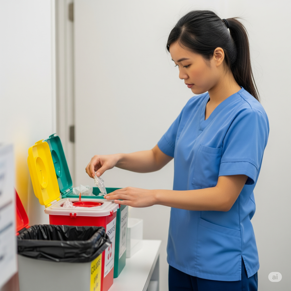 All clinical waste must be stored in a secure, locked area that is inaccessible to patients.